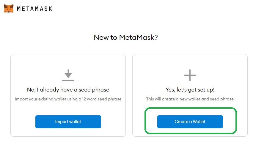 Create a Wallet در metamask